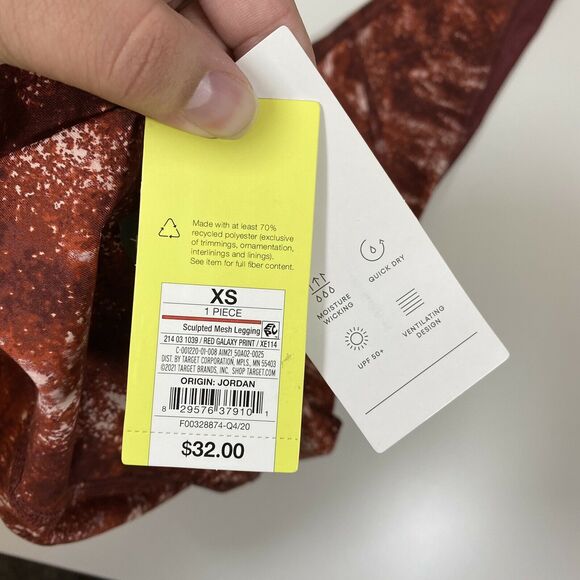 All in Motion Red Galaxy Print High-Rise 7/8 Leggings 25" Size XS - Picture 5 of 6